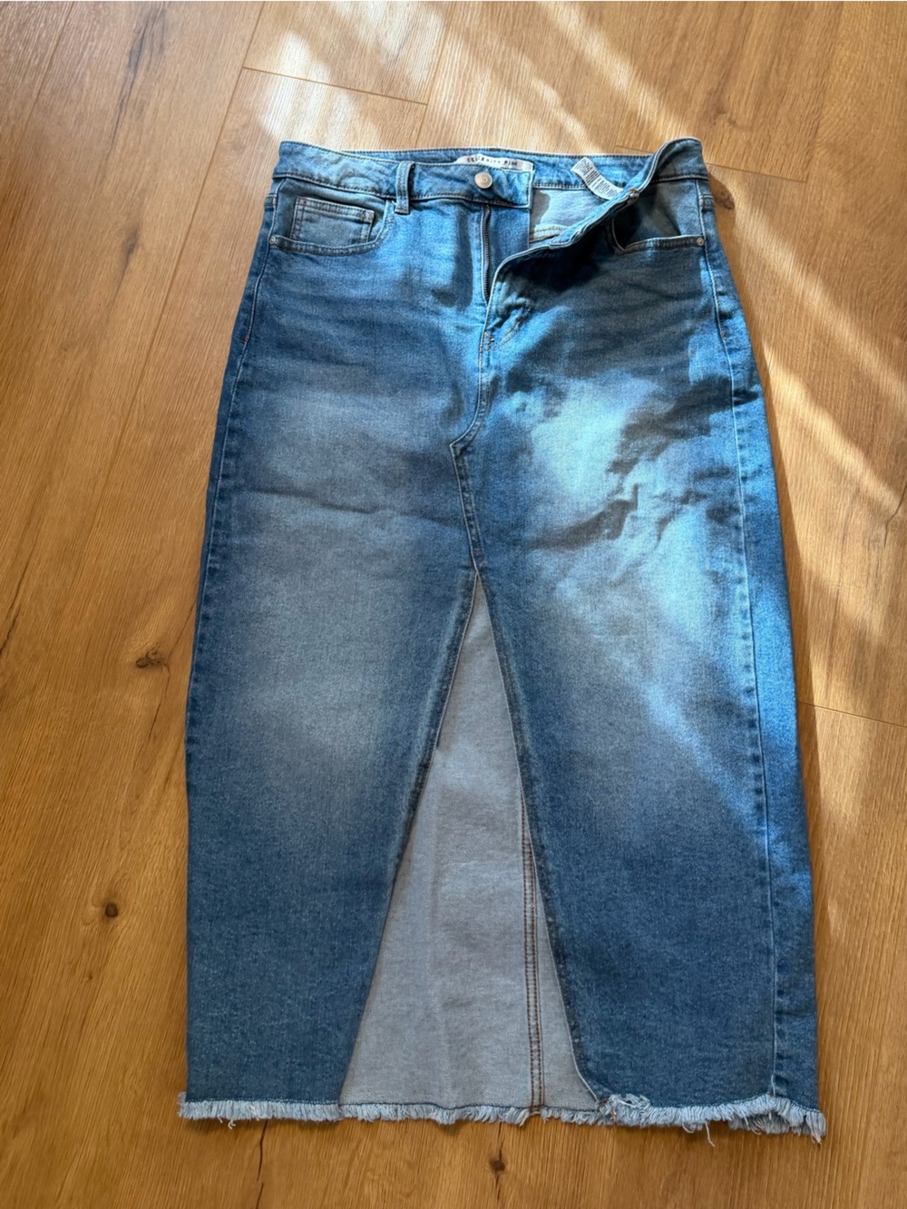 Celebrity Pink Denim Skirt in Faded Blue